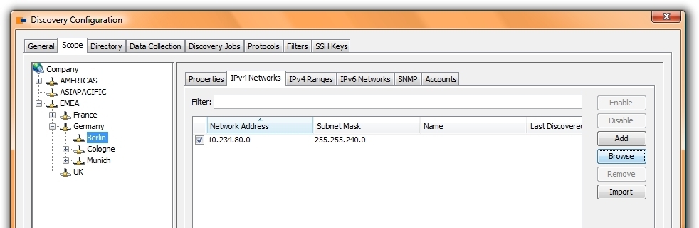 configure the ping sweep for IPv4 networks