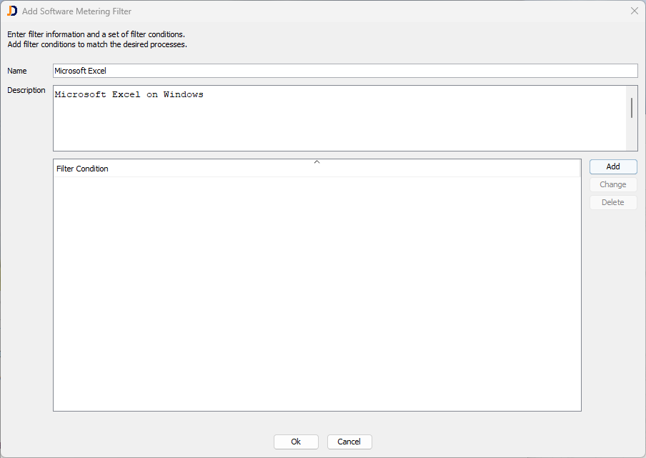 Add Software Metering Filter in Excel